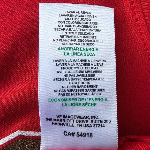 Majestic San Francisco 49ers V-Neck T-Shirt | EUC | Small | Red White Gold Black - Picture 7 of 7